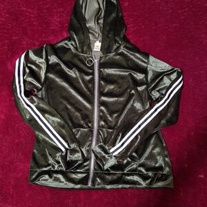 Kids Green Velvet Jacket with Stripes